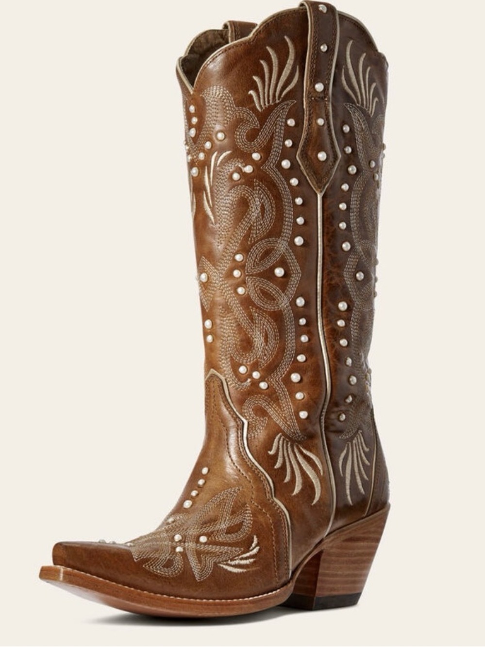 Ariat Brown Leather Embellished Bridal Western Boots “SOLD OUT IN AMBER/BROWN